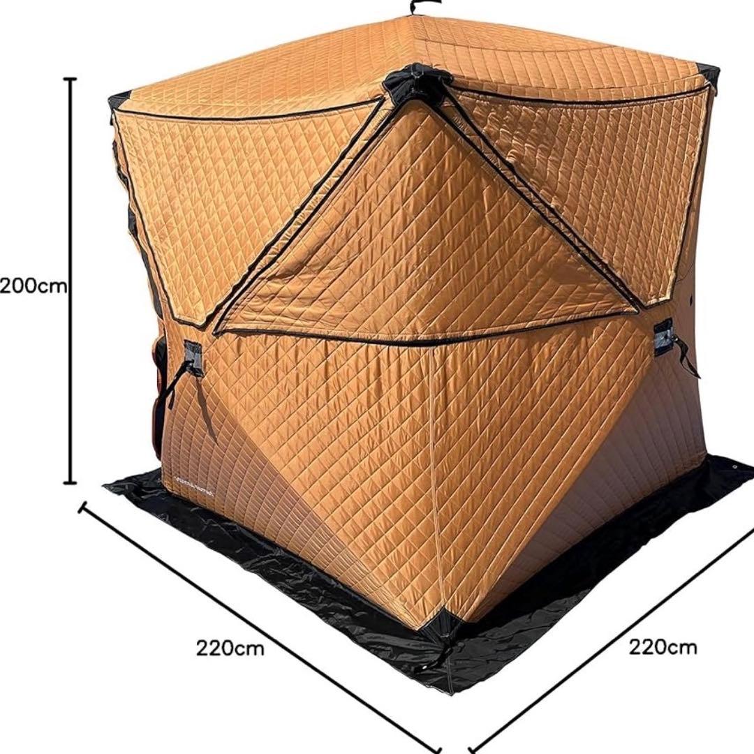 テントサウナ 4人用 家庭用 窓付き キャンプ キッズスペース 防寒 保温