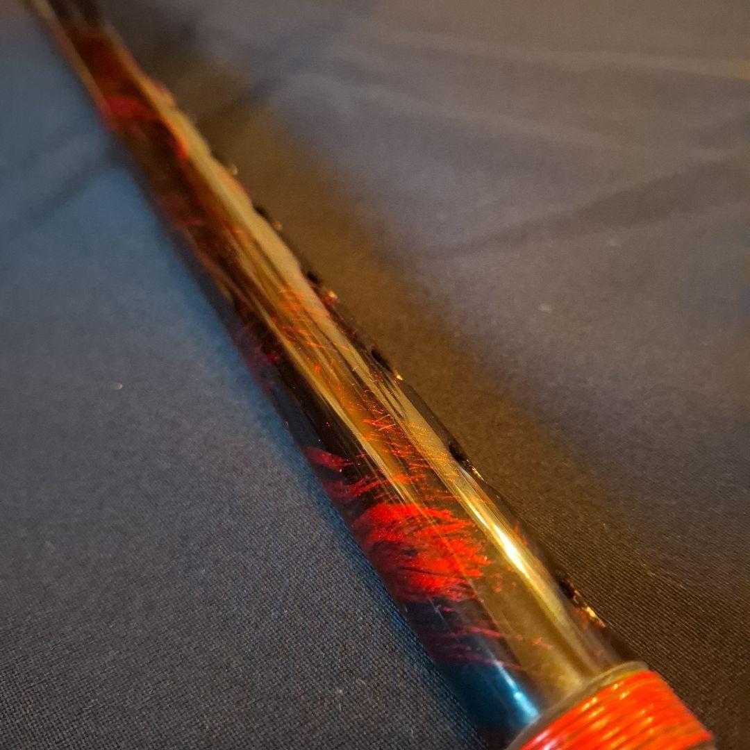 篠笛　古典調　7穴　五本調子　天地藤巻き　超鐵仕様　黒地／赤①