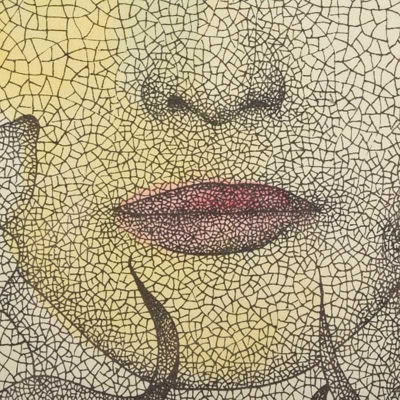 画家　城景都　版画　「リズム」　19/28　額装　V　R9540