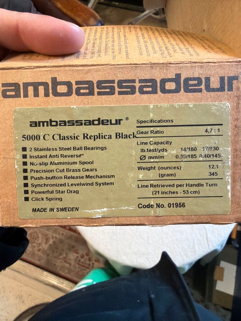 ABU アンバサダー 5000C レプリカ　スウェーデン製 箱/袋/取説