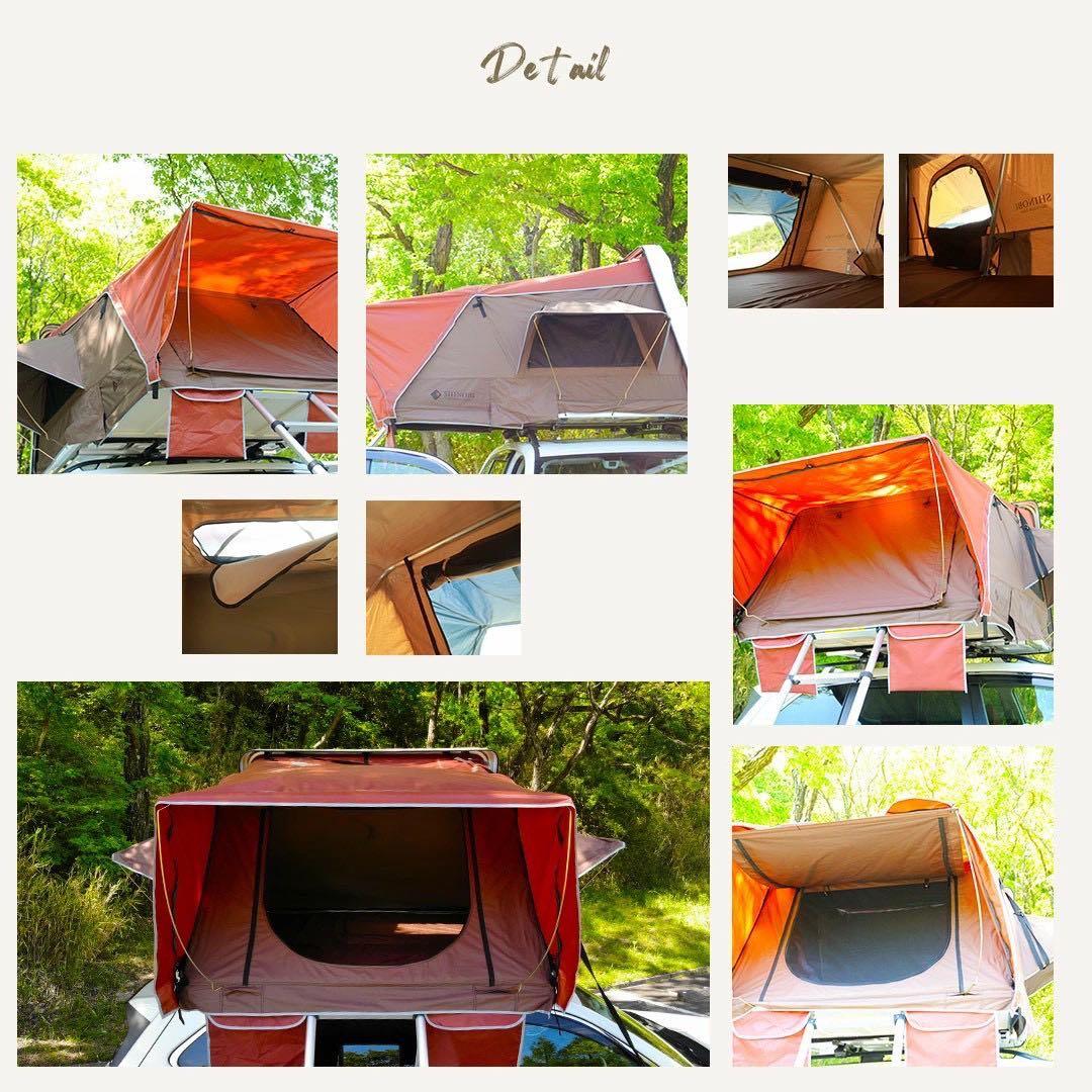 新品 SHINOBI ルーフテント ハシゴ付 ホワイト/ネイビー・ベージュ