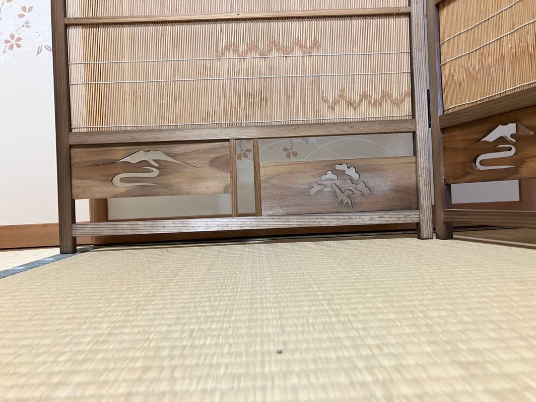 お値下げ　簾戸　衝立　漆塗り　ビンテージ　もう作れない　明治時代　建具