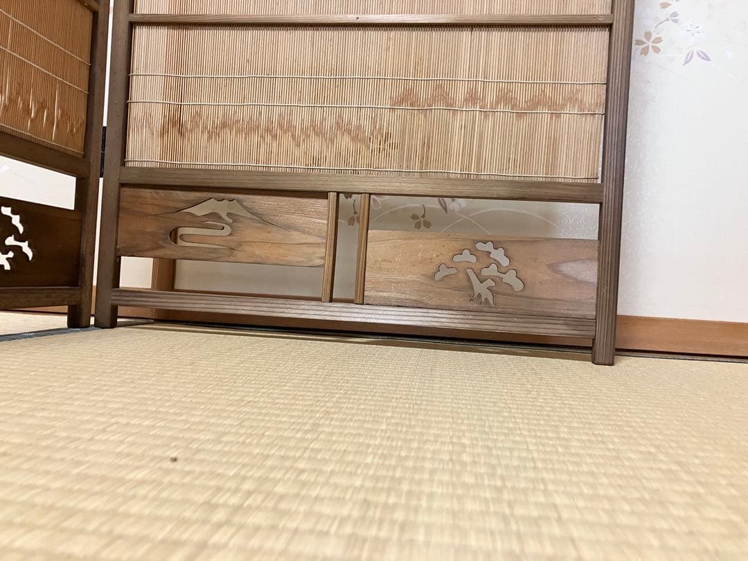 お値下げ　簾戸　衝立　漆塗り　ビンテージ　もう作れない　明治時代　建具