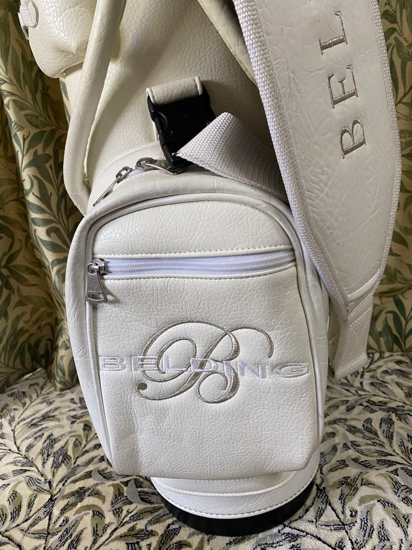 【BELDING】素敵なホワイト 白 キャディバッグ ★冬の白はお洒落★おまけ付