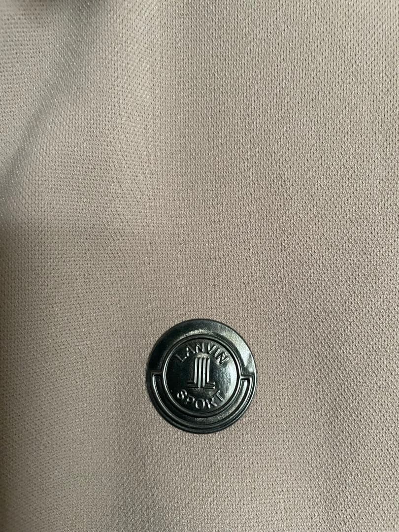 【美品】LANVIN SPORT ベージュと黒のポロシャツ ペプラムシャツ