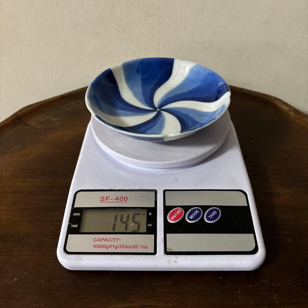 古伊万里染付捻り文皿　2点　江戸明治　アンティーク　酒器　白洲正子　白磁　検李朝