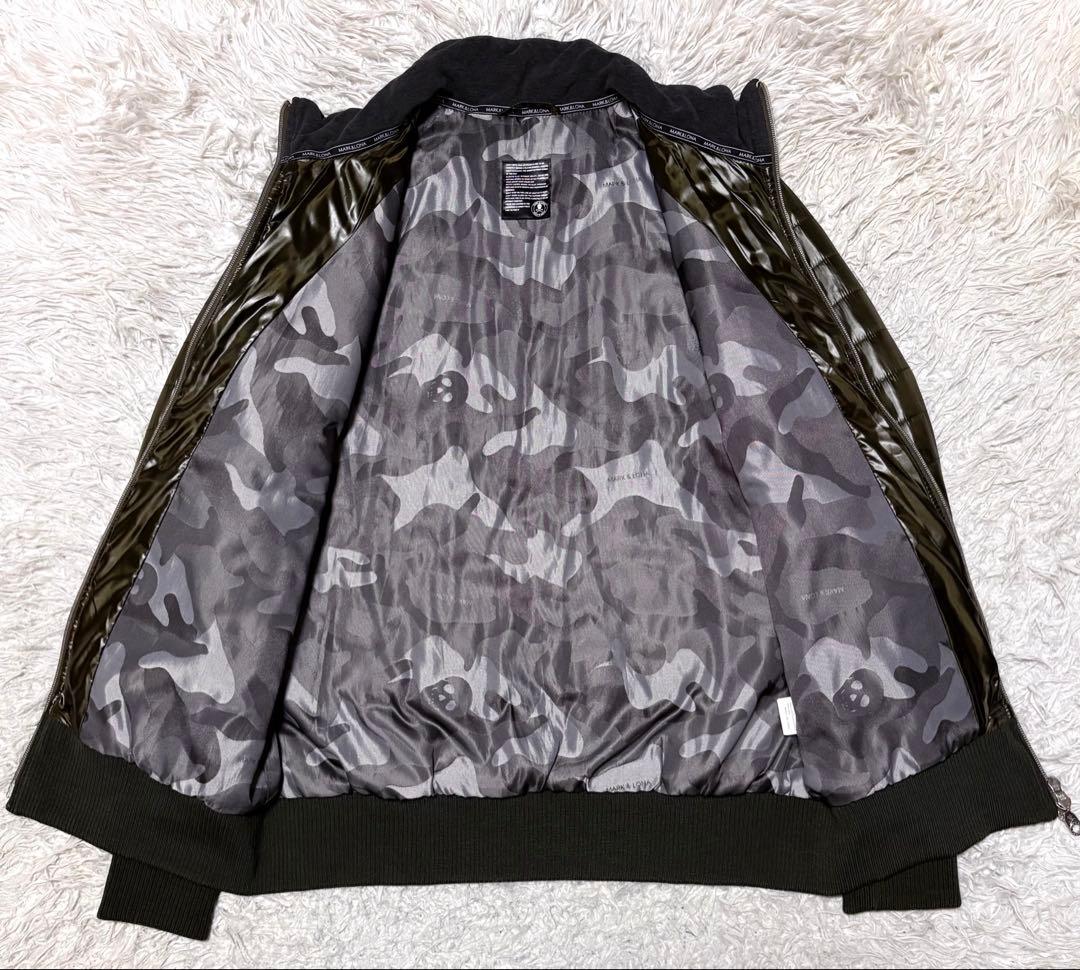 【美品】マーク&ロナ　中綿ダウンジャケット　カーキ×ダークグレー　M