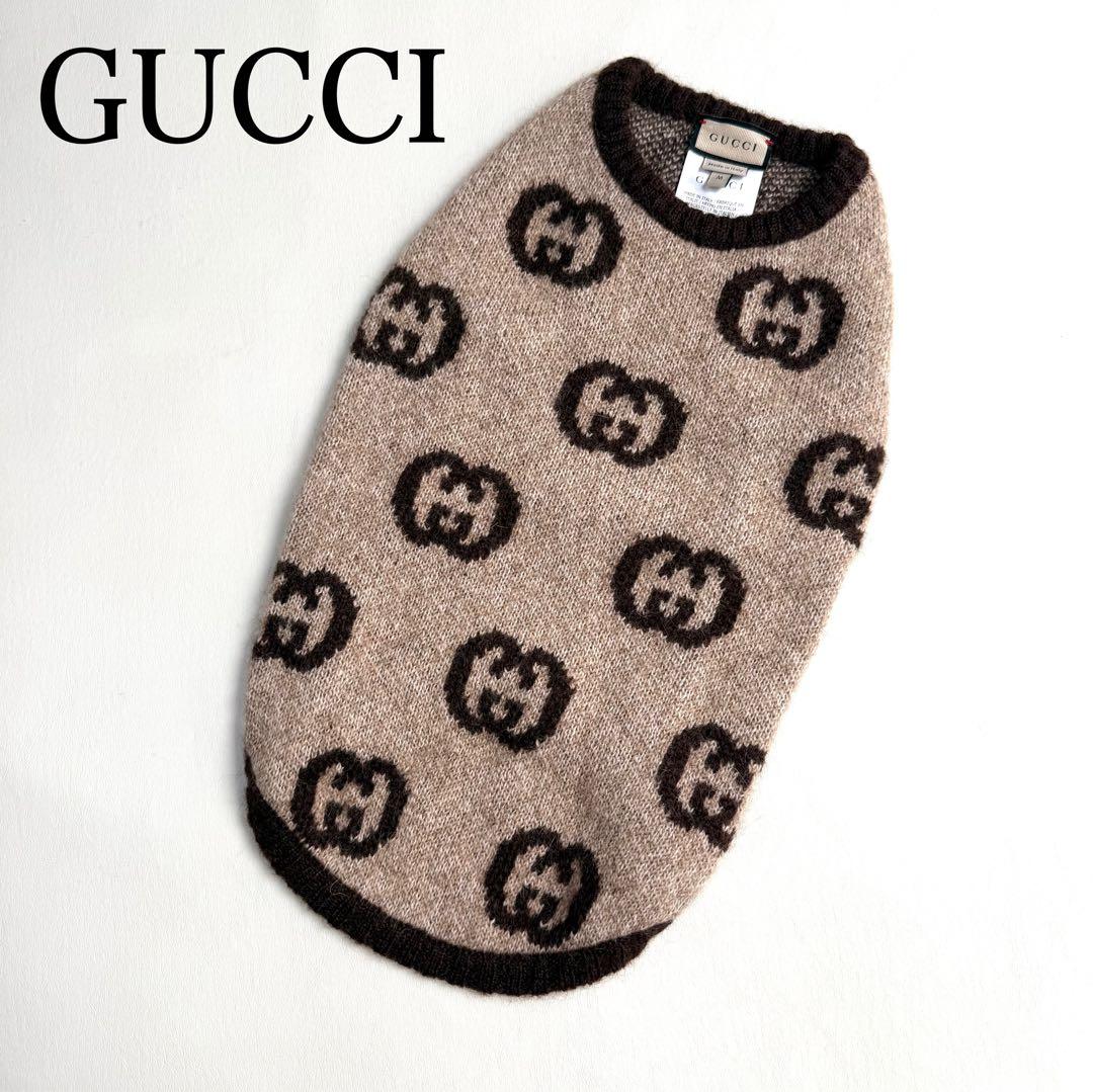 未使用級✨グッチ✨GUCCI✨インターロッキング　ペットセーター　ブラウン　M