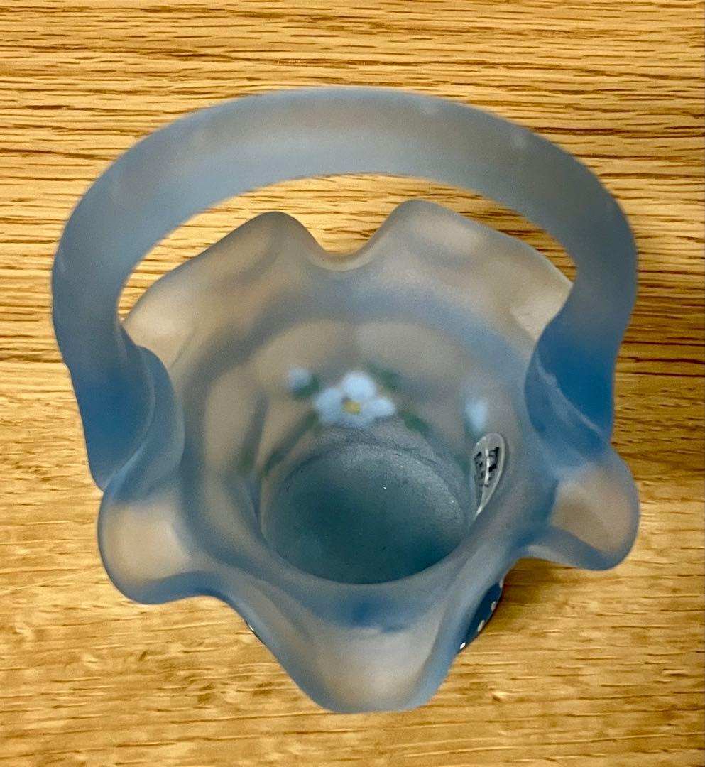 フェントン ブルー バスケット / 小物入れ / 花瓶 / フラワーベース