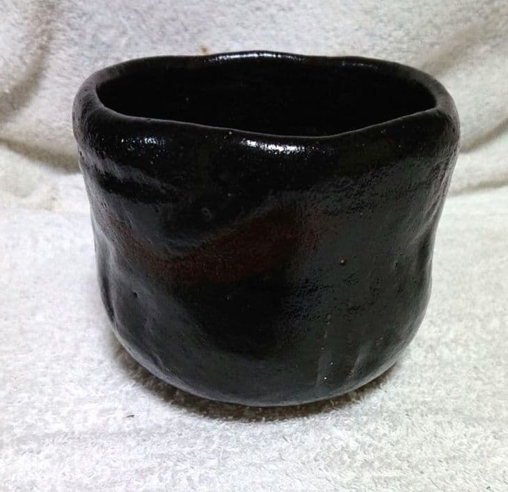 茶道具道年造黒楽茶碗 木箱付きA422