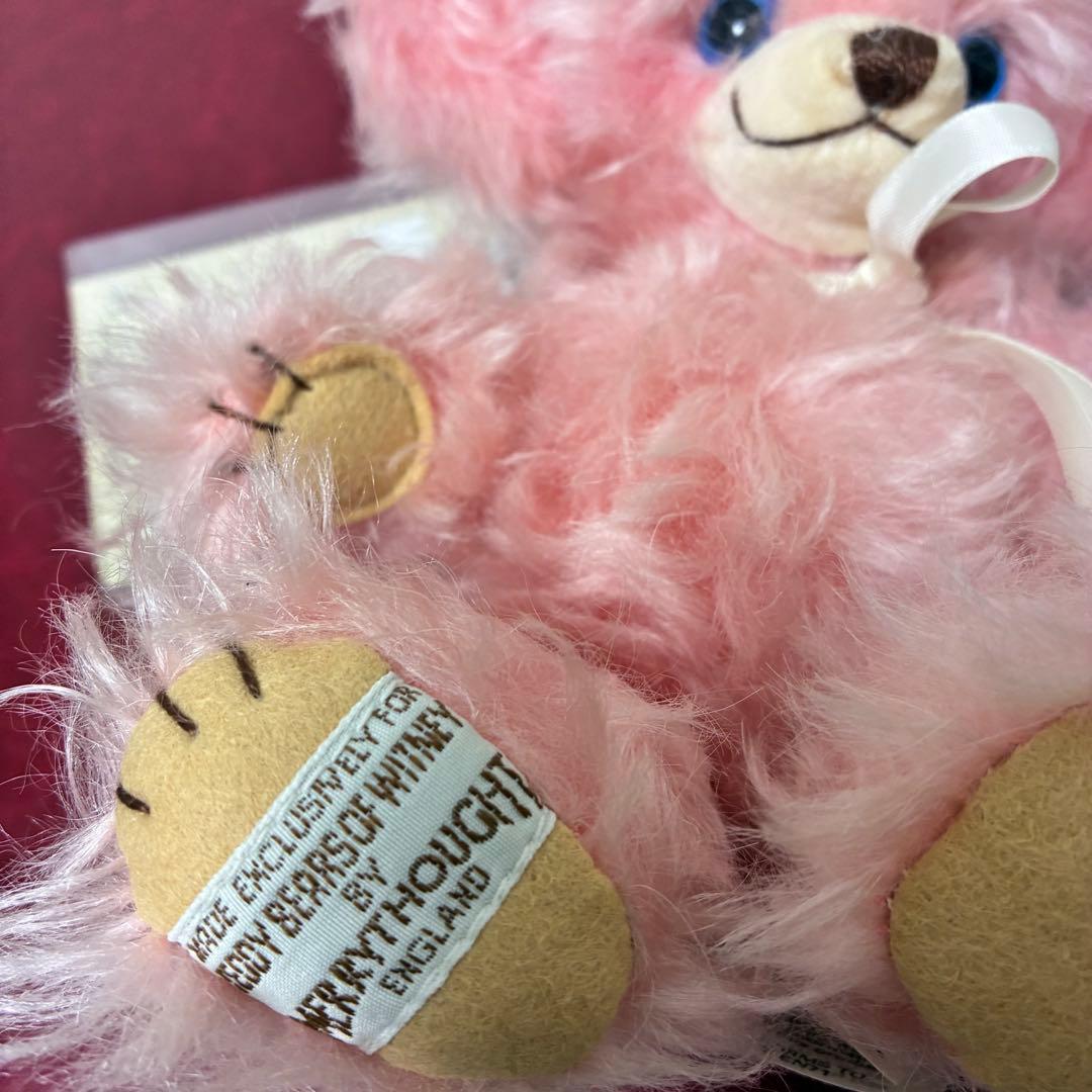 アンティーク　ピンク　テディベア　くま　ぬいぐるみ　鈴　かわいい　ビンテージ