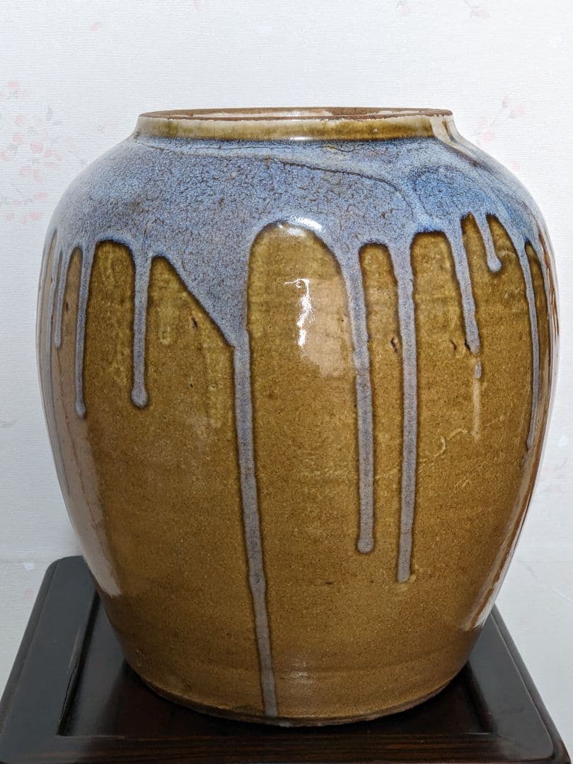 ♦唐津焼 黃唐津壺 江戸時代幕末〜 明治時代初期 水指 置物飾り 古美術骨董品