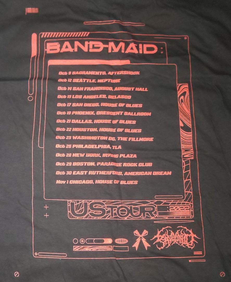 BAND-MAID US TOUR 2022 Tシャツ バンドメイドツアーT M