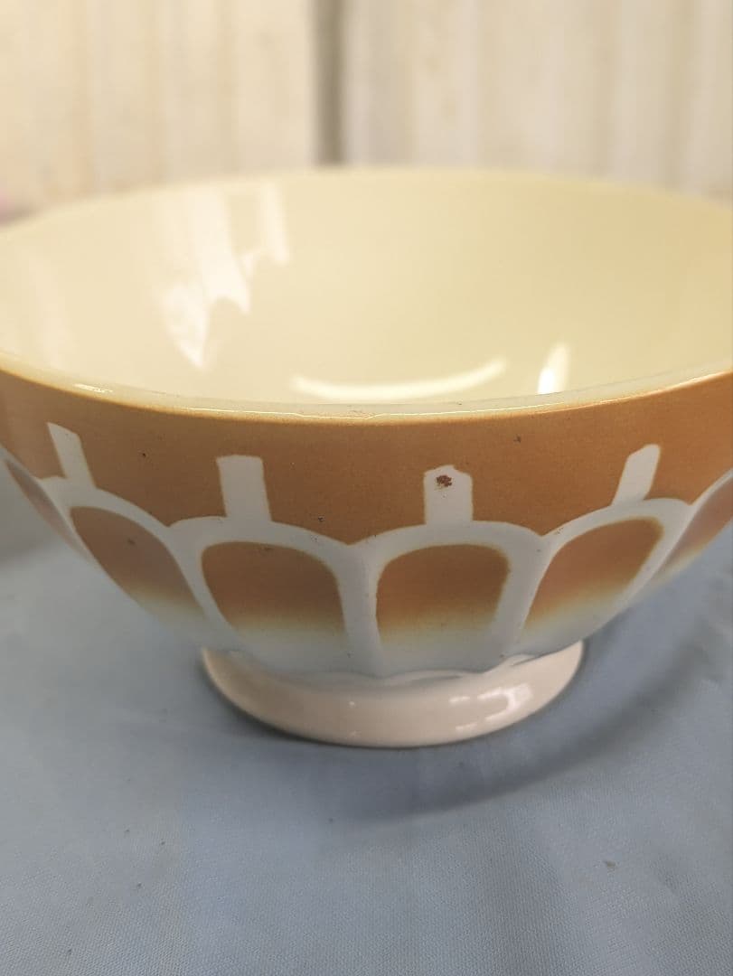 フランス アンティーク Luneville カフェオレボウル 直径15cm ペア