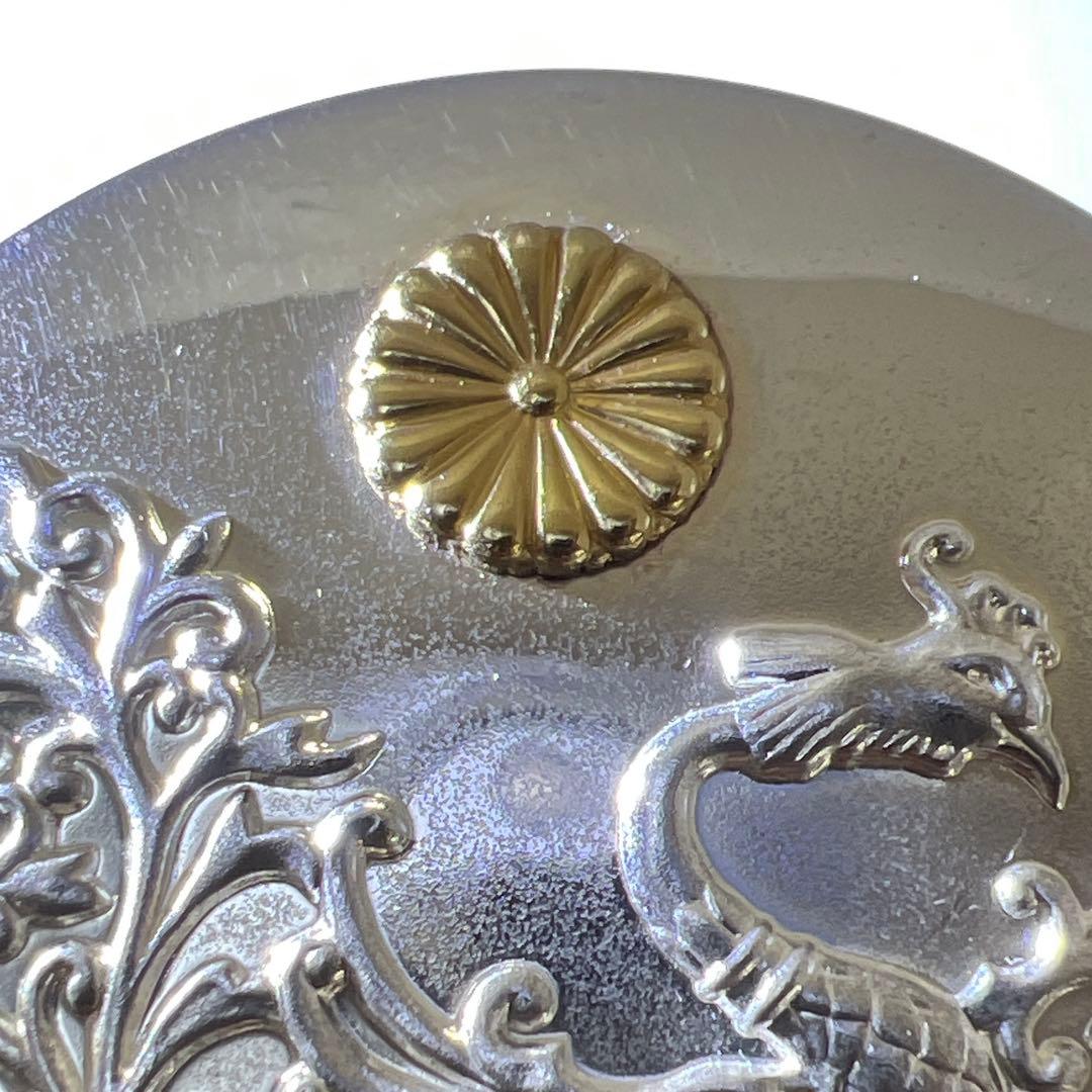 平成2年　純銀　天皇御即位記念鳳凰文ボンボニエール　共箱　東Y7-0804⭐︎1F