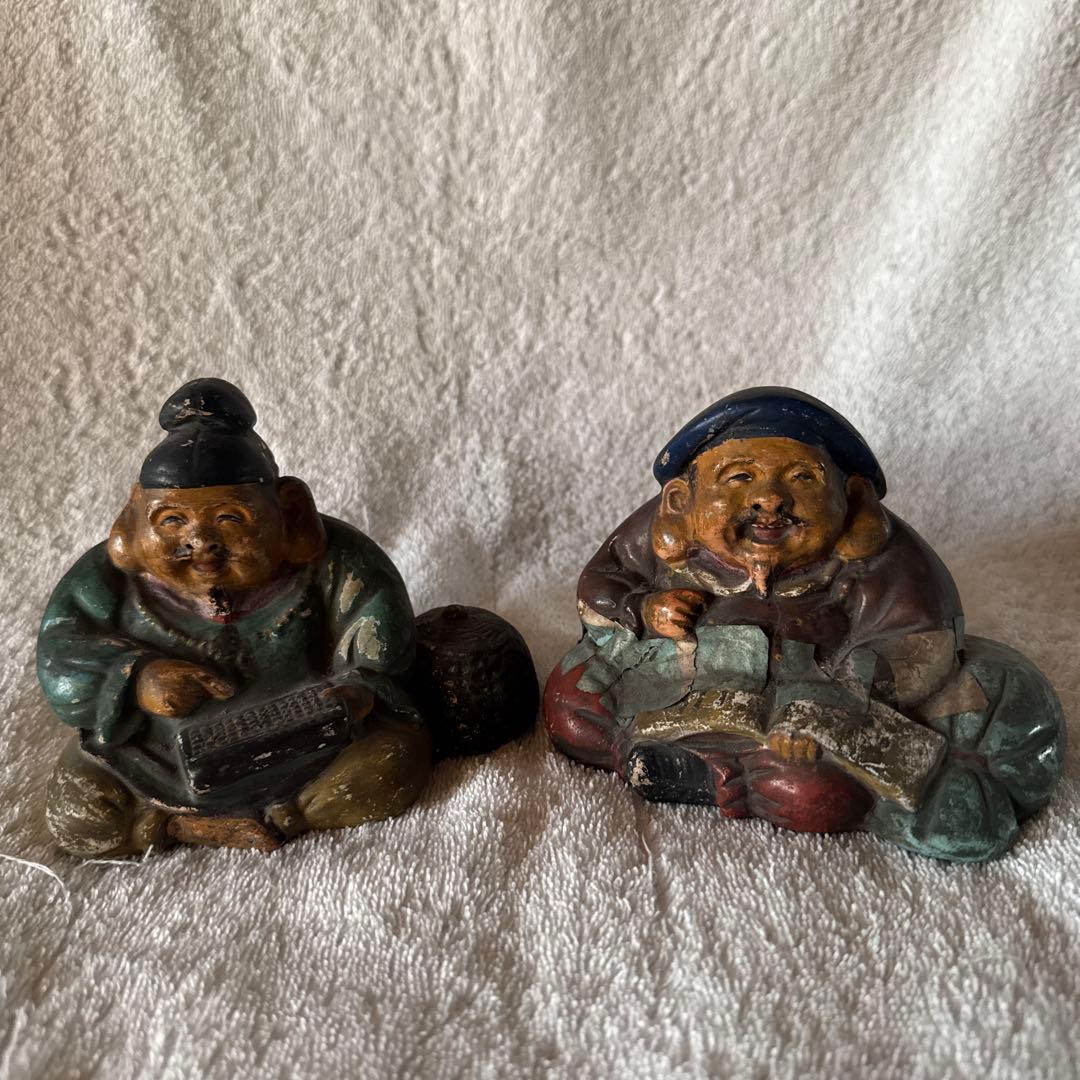 ②古い　恵比寿様　大黒様　セット