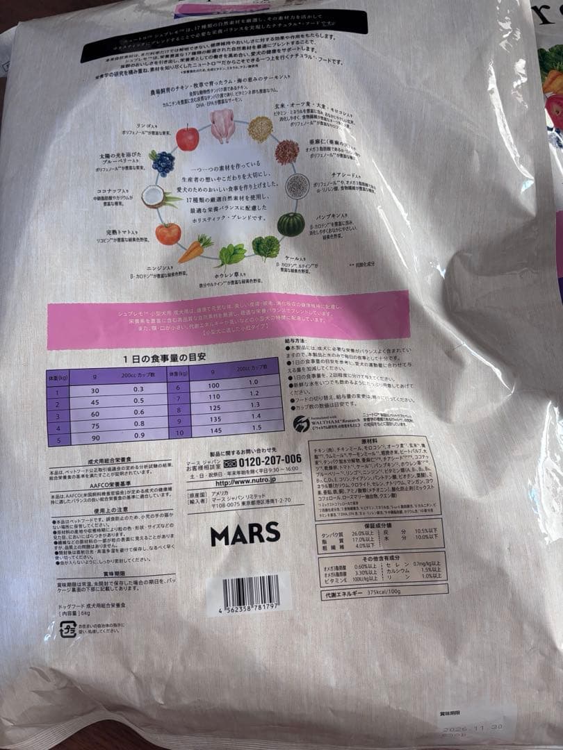 Nutro シュプレモ 小型犬用 成犬用 6kg ドライフード 小粒 （2袋）