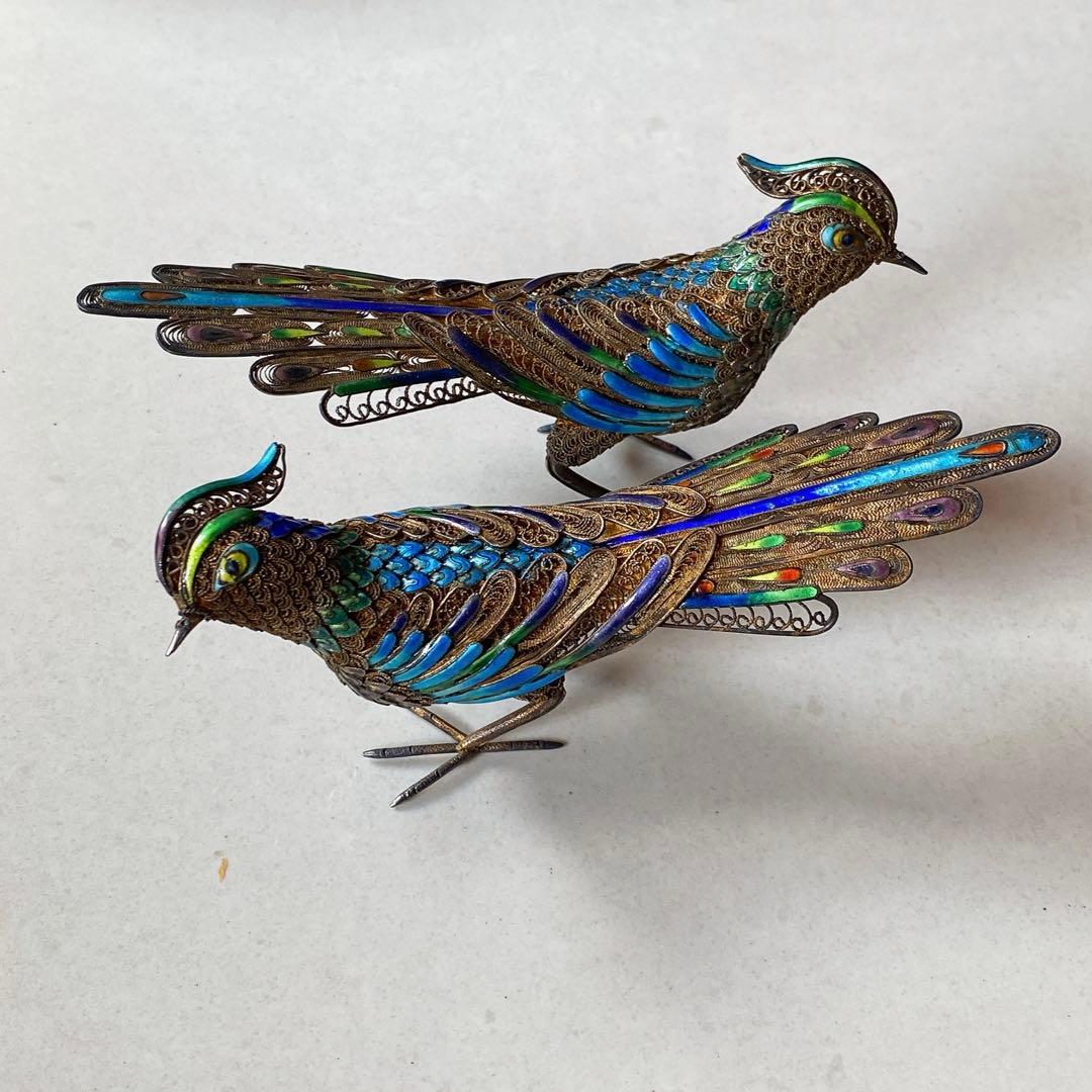 中国美術　銀製　七宝　古美術 エナメル