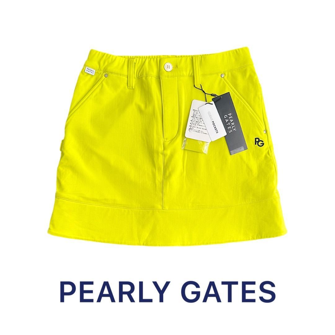 132 パーリーゲイツ ストレッチダンボールスカート イエロー サイズ0 S