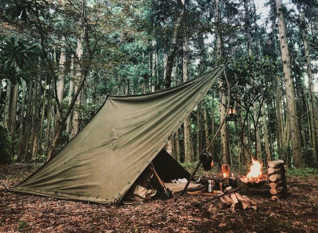 【軍幕屋】希少★ノルウェー軍ボタンテント★４枚★ビンテージ★ソロ★野営★