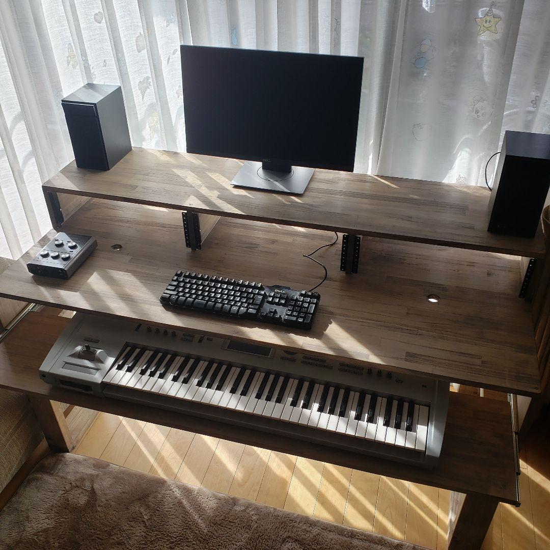 DTMデスク　S-152-70　350　3Uラック付き　キーボード