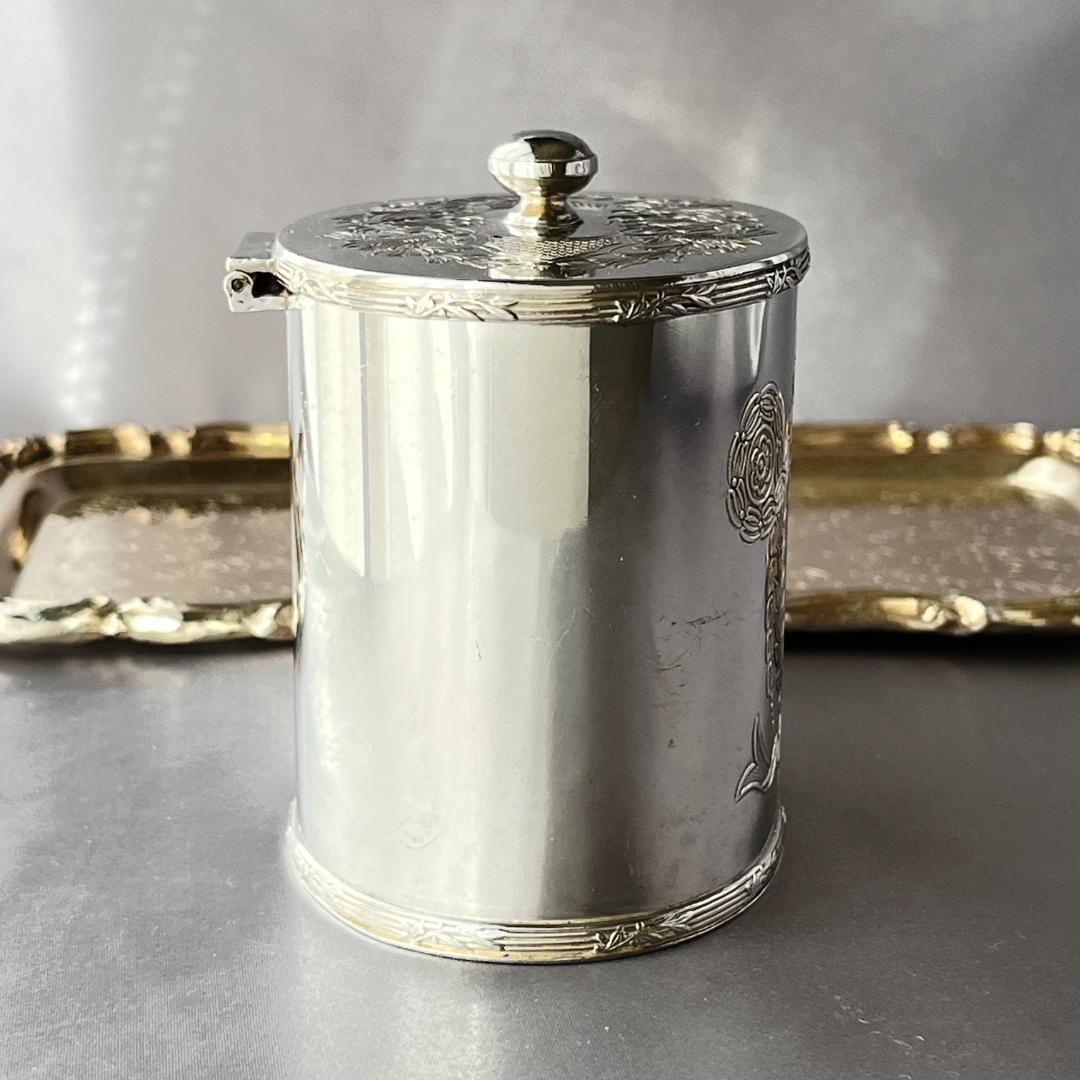 【Barker Ellis】美しいチェイシングのティーキャディー