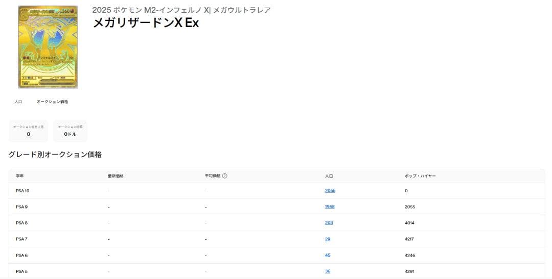 【PSA10】 メガ リザードン x ex MUR インフェルノ x ドリーム