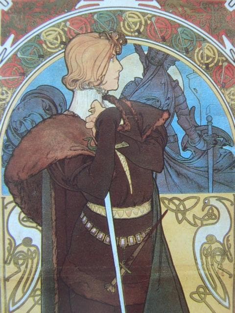 アルフォンス・ミュシャ、【男装のサラ・ベルナール　ハムレット】