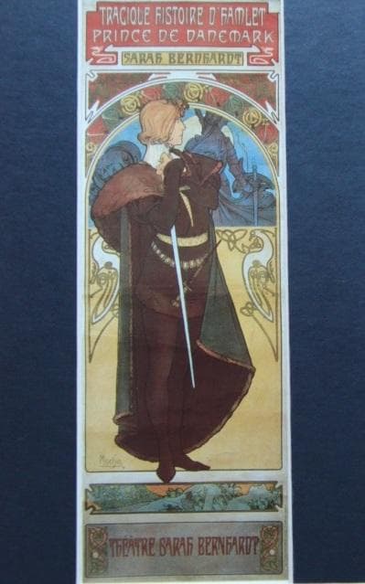 アルフォンス・ミュシャ、【男装のサラ・ベルナール　ハムレット】