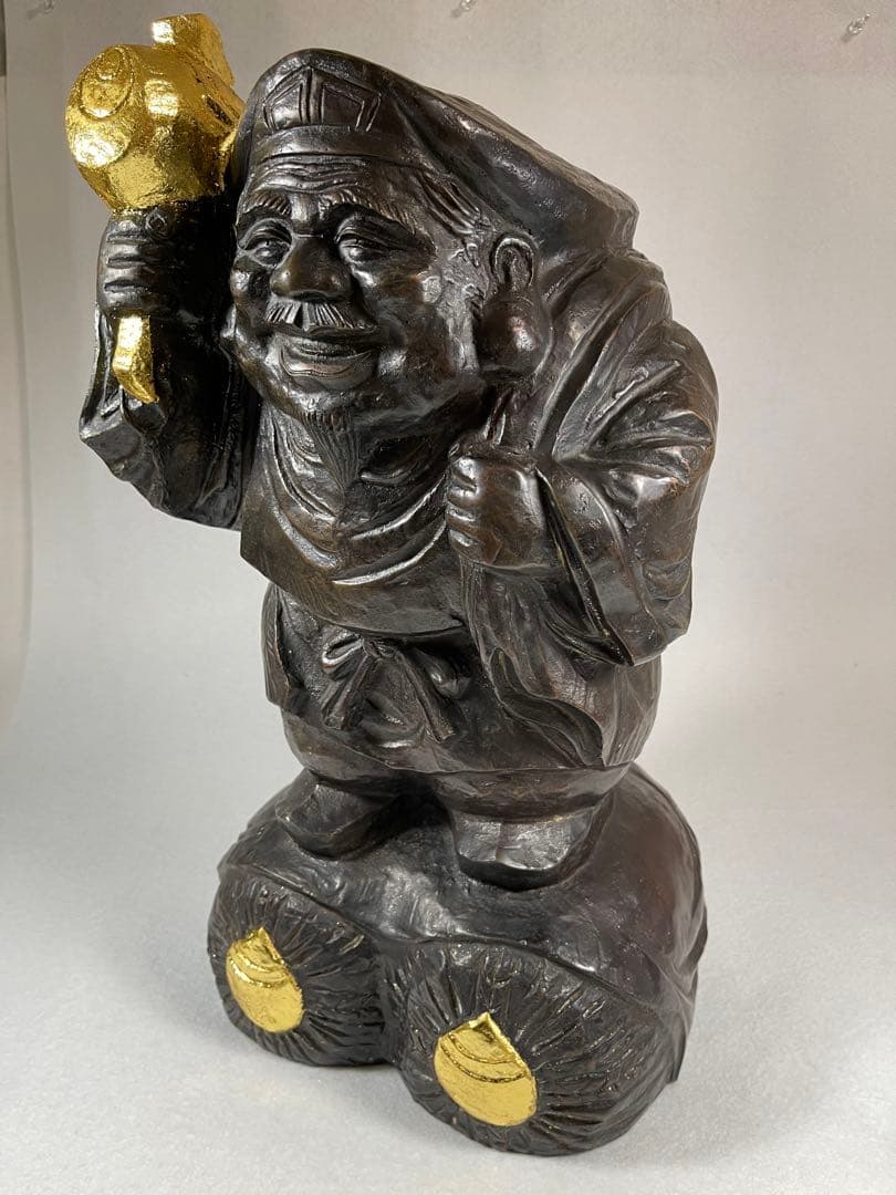 大黒天 置物 七福神 縁起物 金運 開運 高岡銅器純一郎仏像 銅製 彫刻 骨董