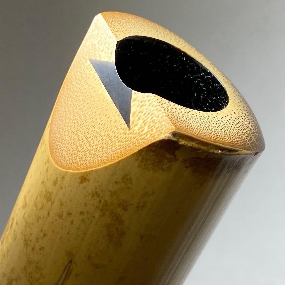 竹治在銘　銀巻尺八　約48.5cm 東N7-1025①