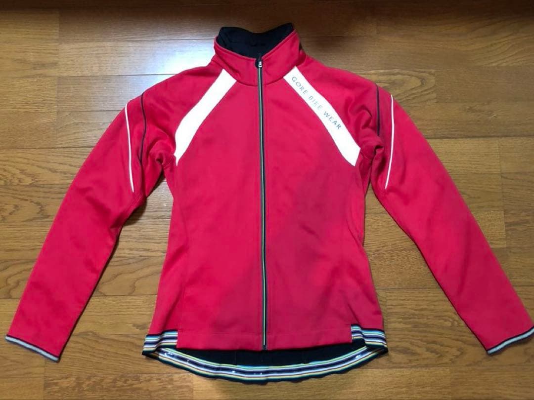 【値下げ】防寒対応　GORE 赤 レディース　冬用ウェア　ロードバイク用