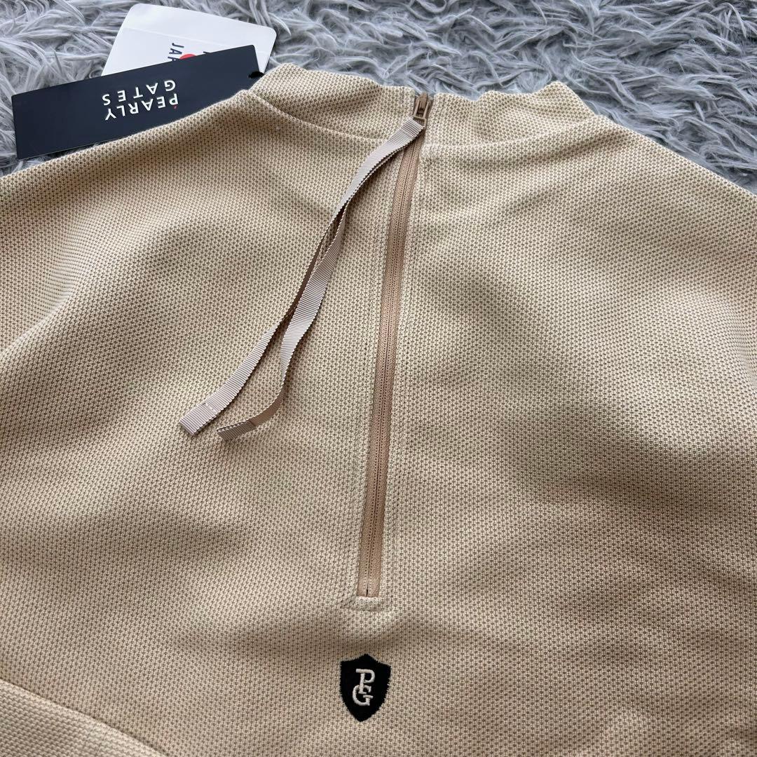 新品　パーリーゲイツ　ワンピース　モックネック　長袖　ベージュ　レオパード　1