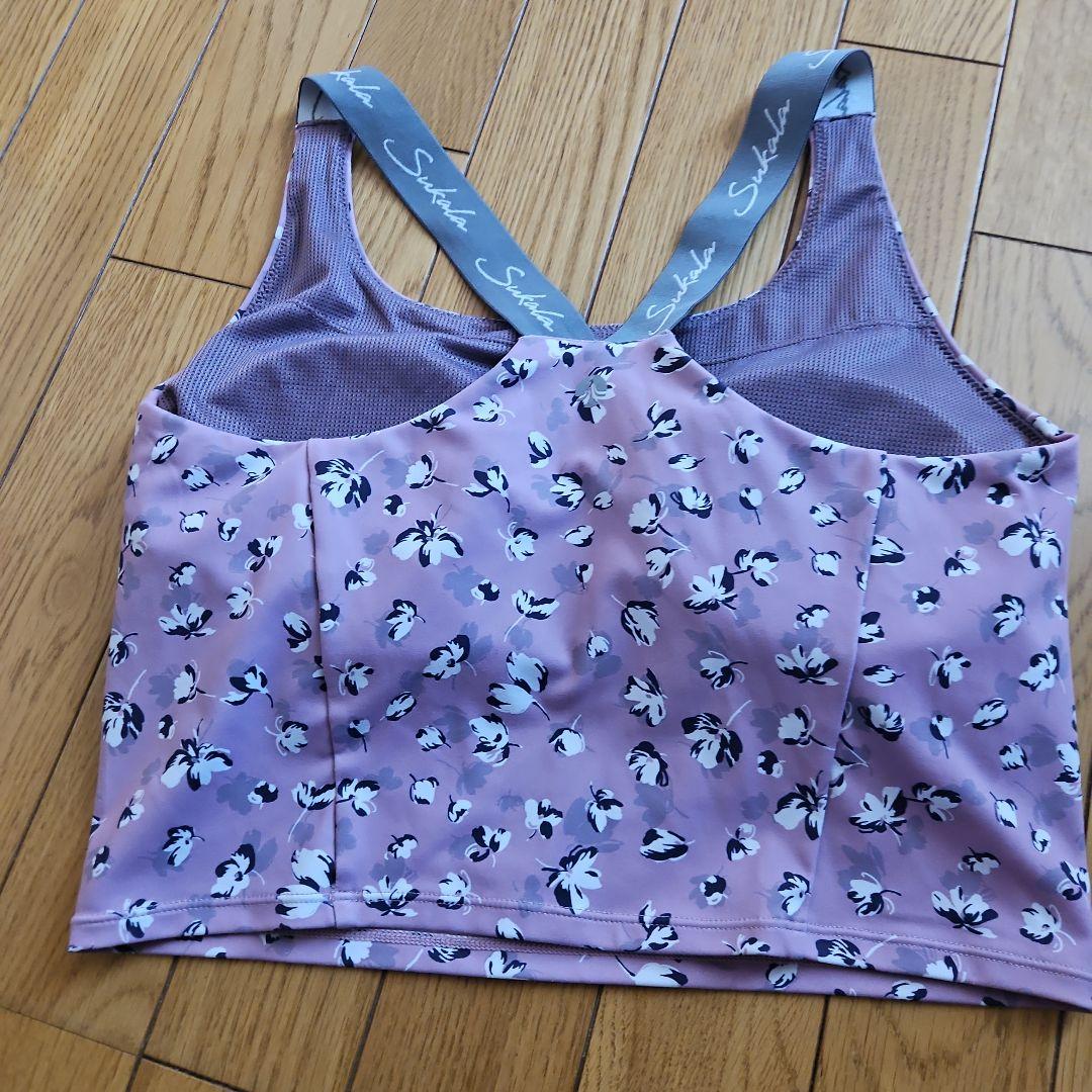 【SUKALA】フラワープリントレギンス&Yストラップロゴブラトップ