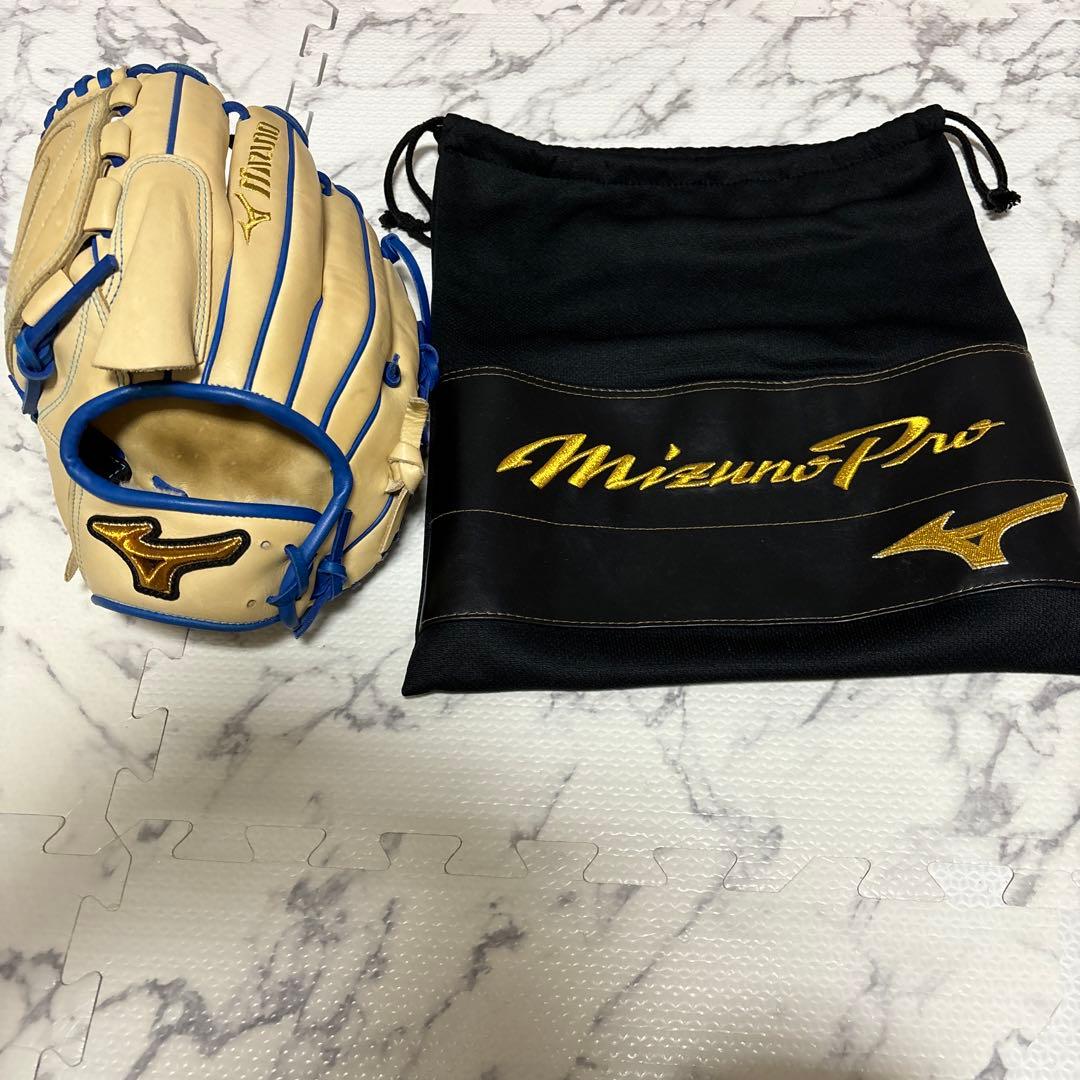 Mizuno Pro 軟式用　左投げ　ブロンド/青