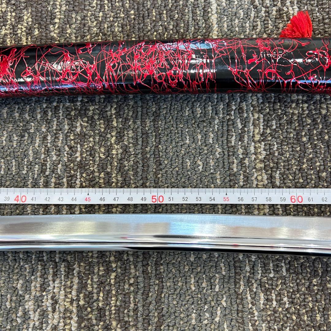 ジ*ム様 1113 模造刀 赤 レッド 約1m5cm アンティーク 美術品 舞踏