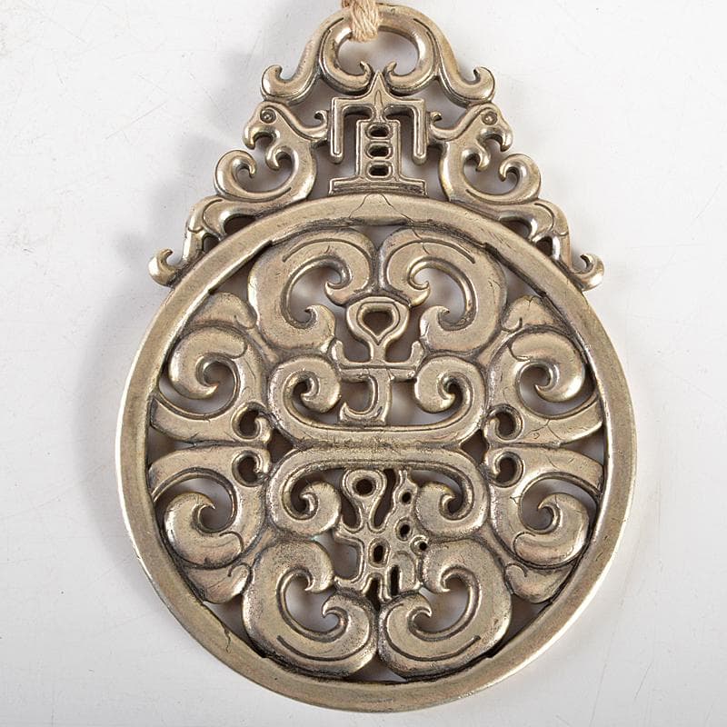 中国　足銀刻印　龍刻　神獣刻　装身具　3点　重さ合計約361g　M　R6635