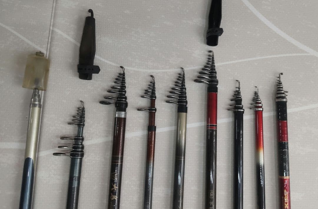 磯竿８本 アオリイカギャフ１本 計 ９本