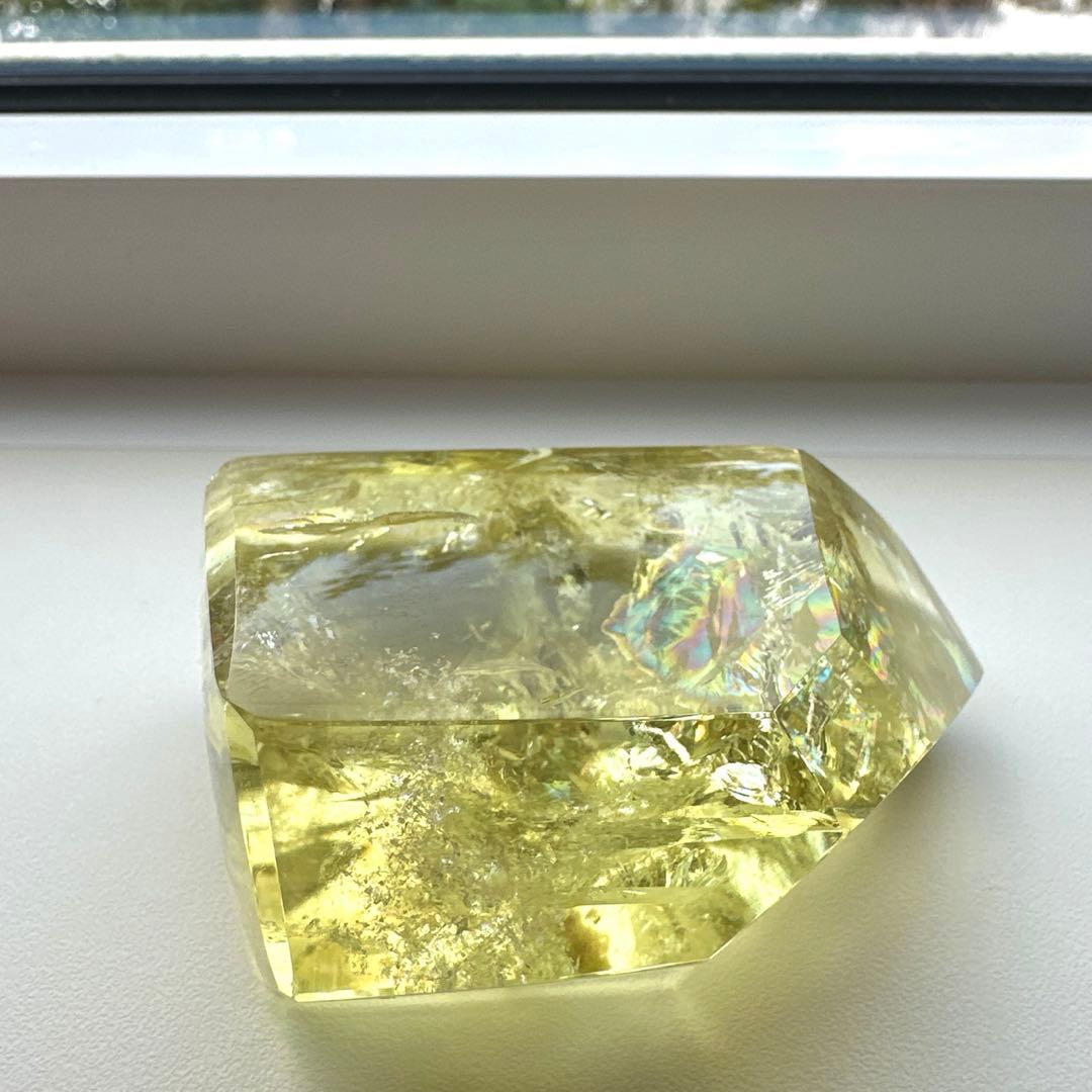 高品質　シトリン　虹　フリーフォーム　非加熱　122.3g レインボーシトリン