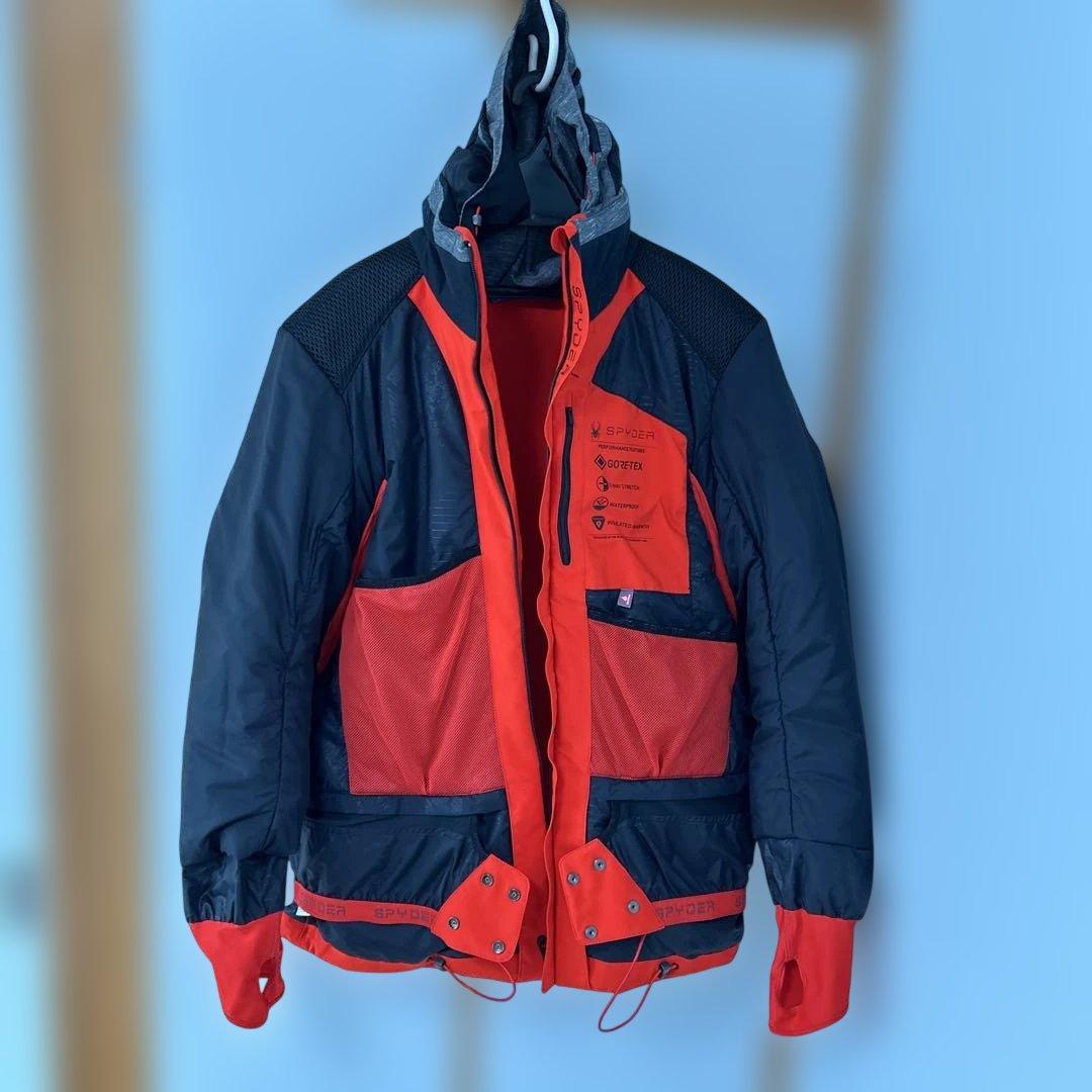 SPYDER フード付きジャケット 赤/グレー