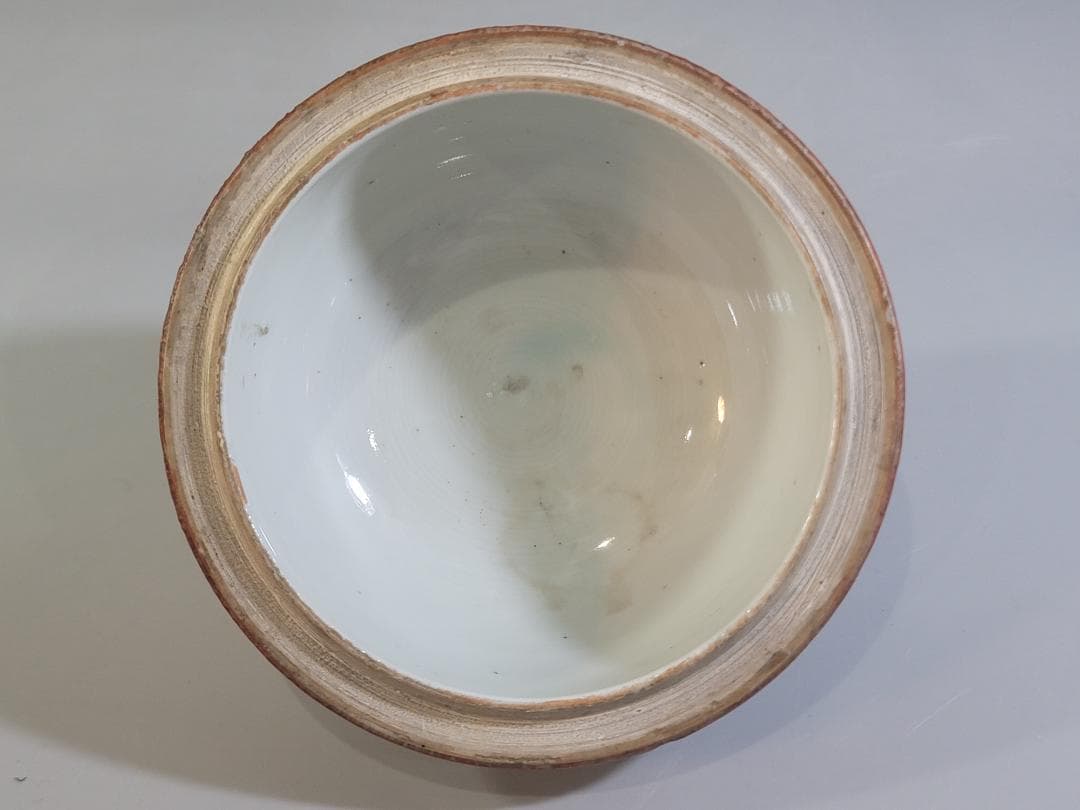 古伊万里 金彩赤絵 鳳龍紋 沈香壷 時代物 DT328