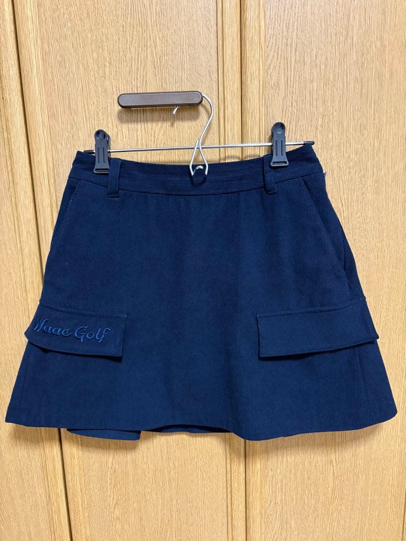 WAAC ネイビー コーデュロイスカート 24サイズ