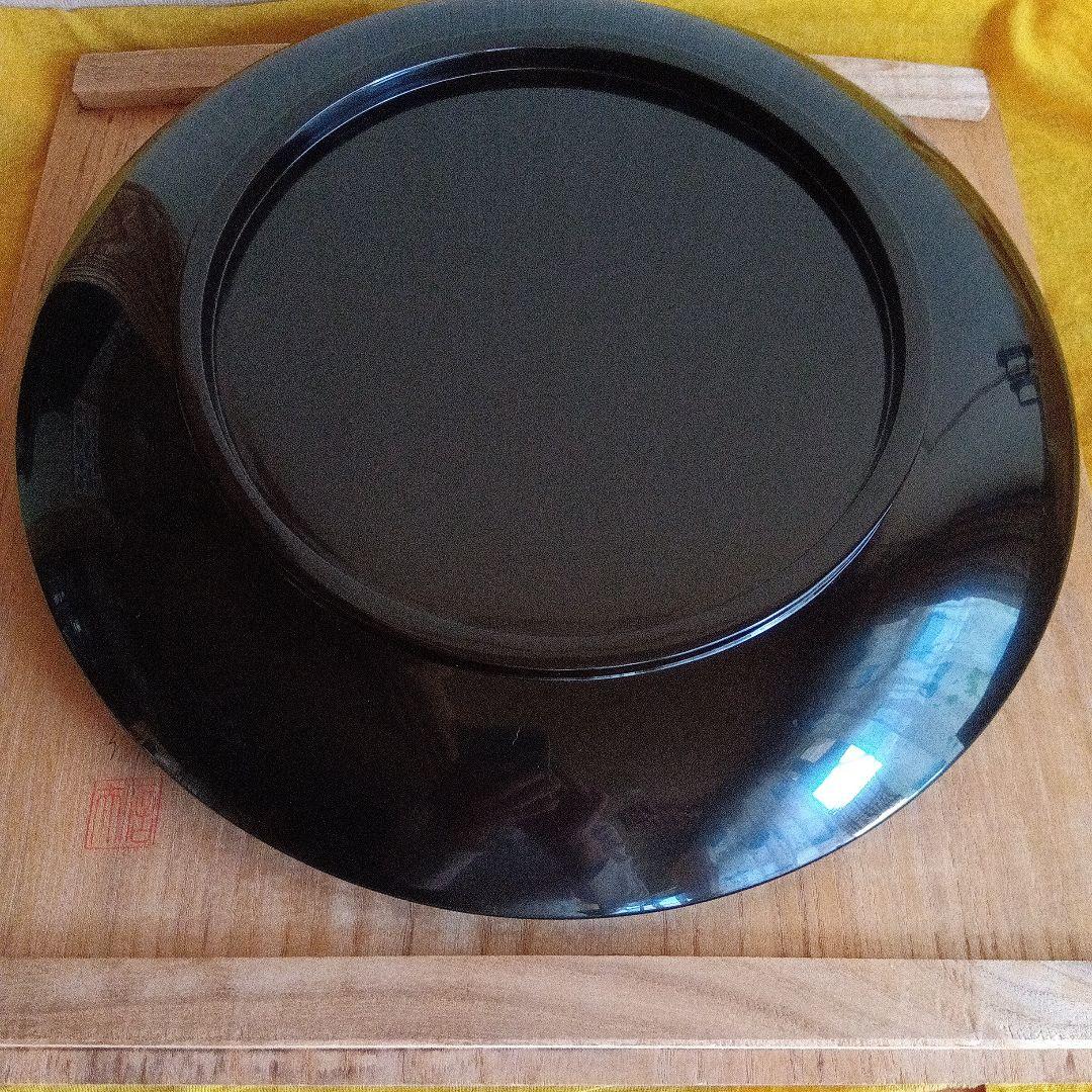 輪島塗　飾皿　万年青蒔絵 木谷信夫作　漆芸　伝統工芸品