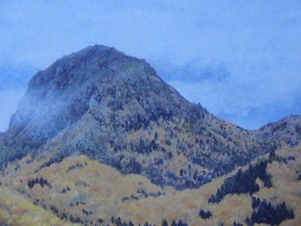 原田 満佐子 【爽秋笠々岳】 希少画集画、状態良好、新品高級額装付