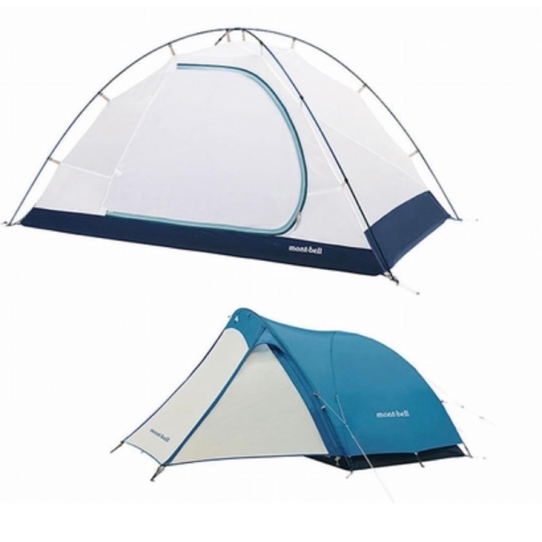 人気モンベル　クロノスキャビン2型テント　ブルー　グランドシート付