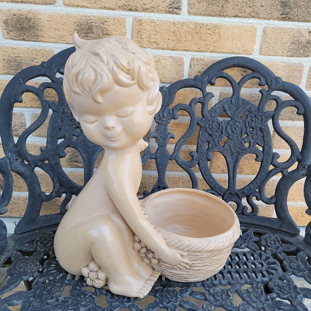 70's　昭和レトロ置物　鉢カバー　プランタースタンド　オブジェ　置物　希少