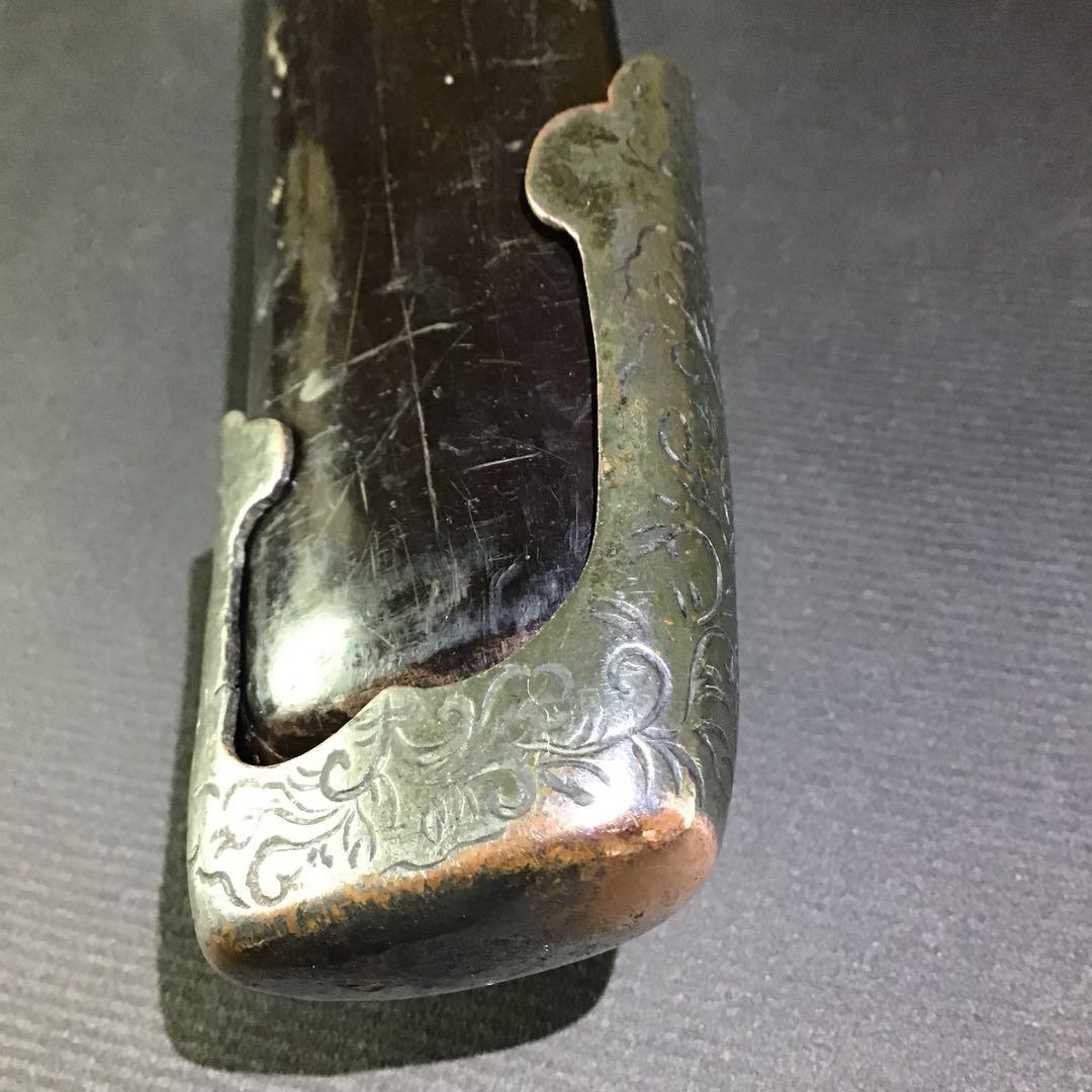 大刀鞘　鐺　葛彫刻紋　四分一　　　　　　　　　書鍔箱