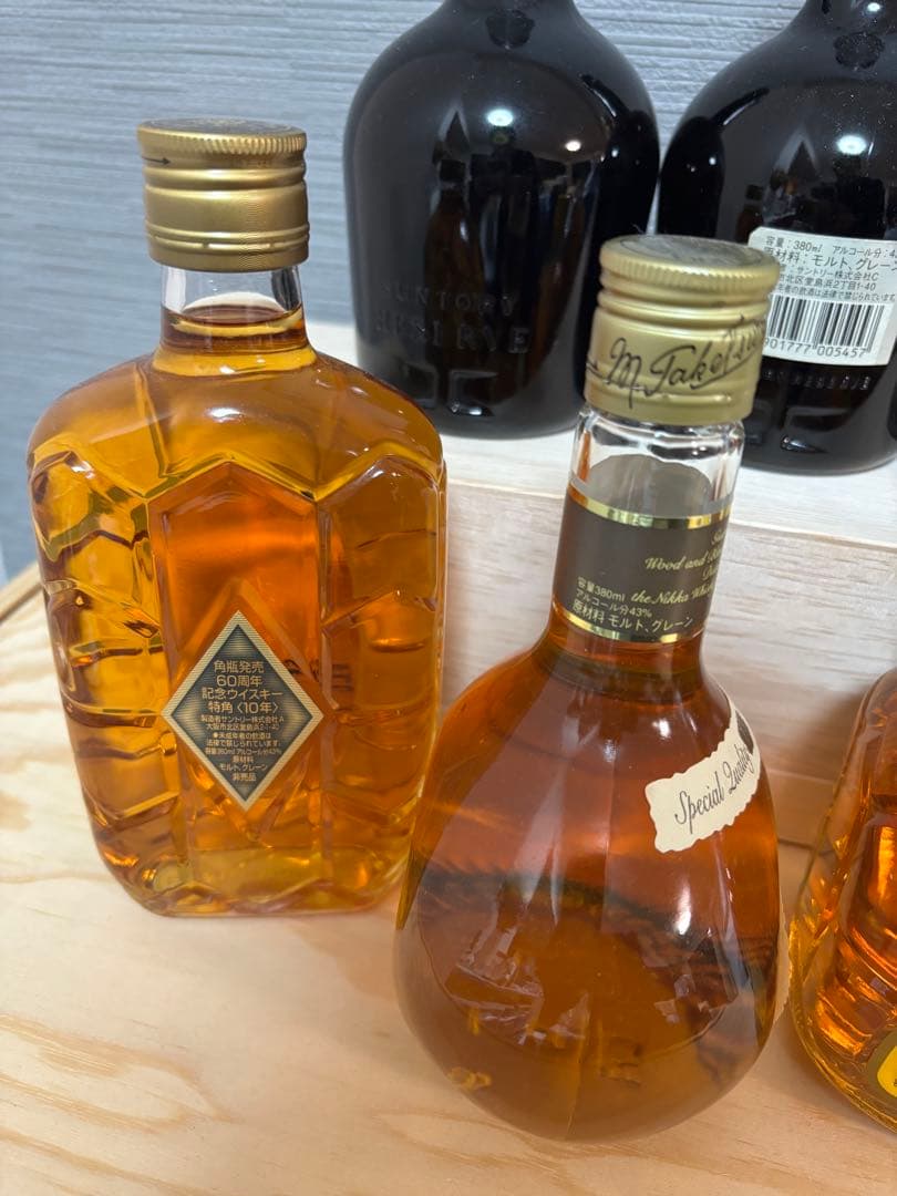 サントリーリザーブ、10年、シェリー、特角、角瓶、スーパーニッカ、G&G7本