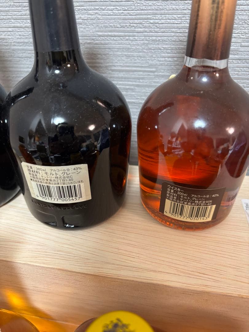 サントリーリザーブ、10年、シェリー、特角、角瓶、スーパーニッカ、G&G7本