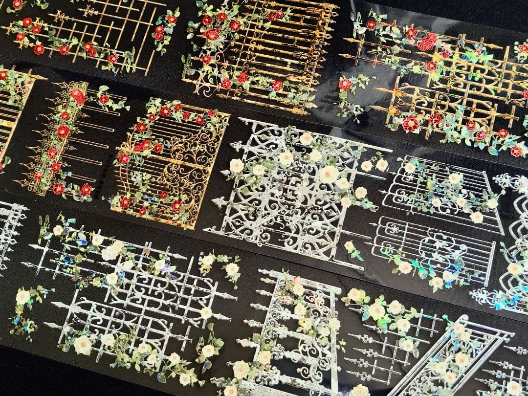 切売 301★ 海外 マスキングテープ マステ PET 装飾 花 贝壳光